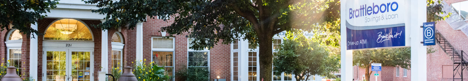 Cropped photo of Brattleboro Savings & Loan main office in Brattleboro