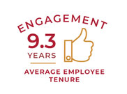 Infographic: Engagement 9.3 Years Average Employee Tenure