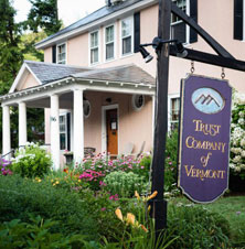 Photo of the Trust Company of Vermont's office in Brattleboro, Vermont